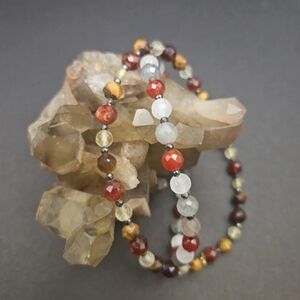 Motivation & Success Crystal Bracelet Duo – 9” – Stretchy Gemstone Bracelets